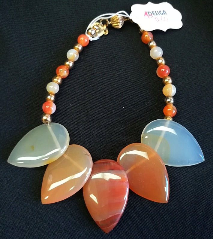 Thumbnail: Ombre Agate Leaf Necklace, Bracelet and Earring Set