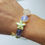 Thumbnail: Beach Blue Green Beaded Gold plated Handmade Bracelet