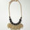Thumbnail: "Queen of Fire" Black beads and golden chain handmade necklace