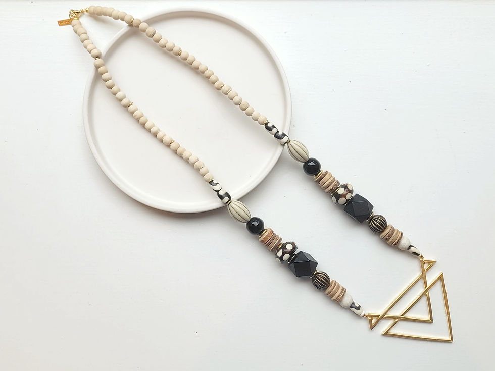 Thumbnail: Tribal Style & Gold Handmade Necklace