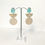 Thumbnail: Geometric Shapes Marble Pattern White, Orange & Mint Earrings