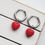 Thumbnail: Stainless Steel Silver Red Heart Hexagon Handmade Earrings