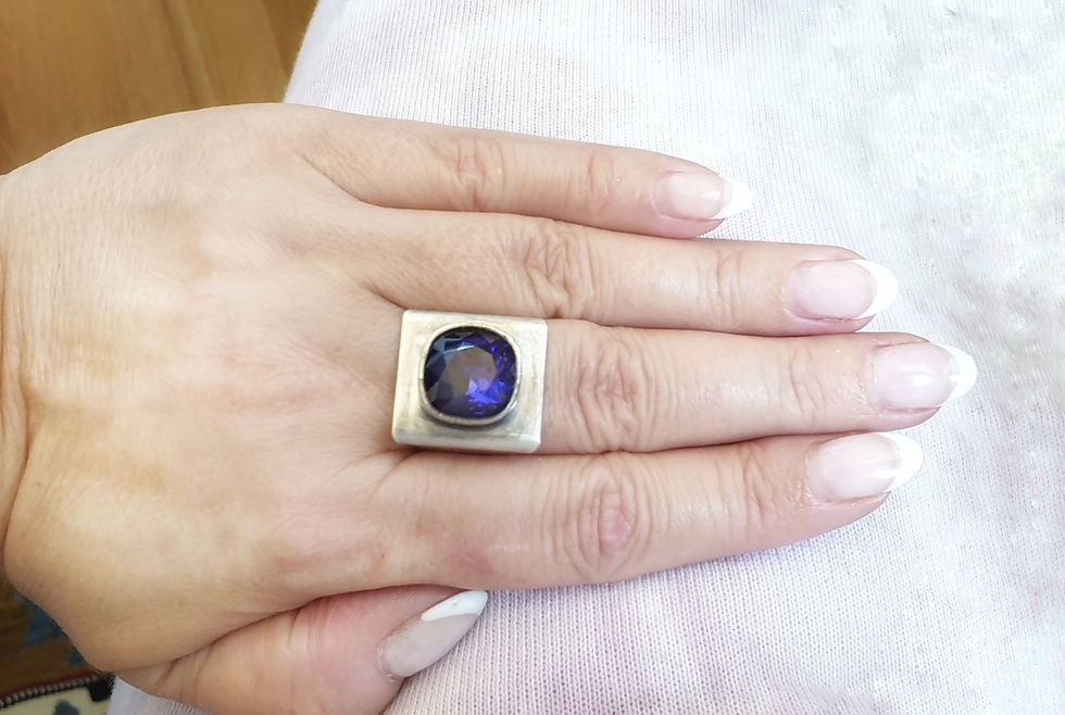 Thumbnail: Deep Purple Crystal Ring