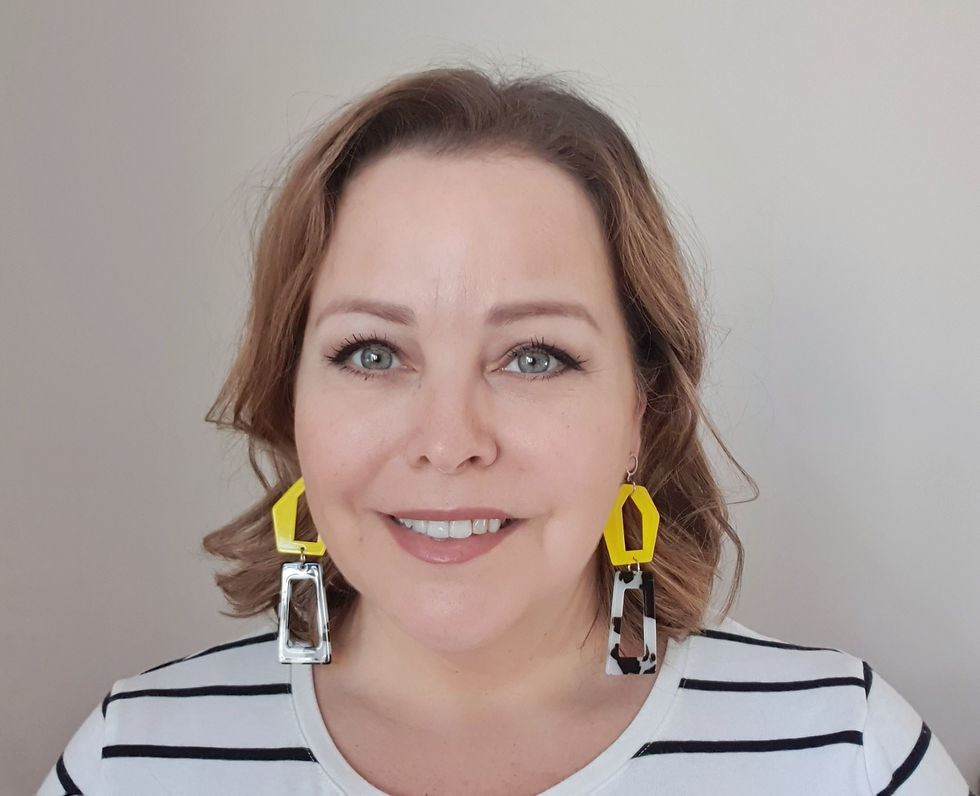 Geometric Shapes Black & White / Yellow Handmade Earrings