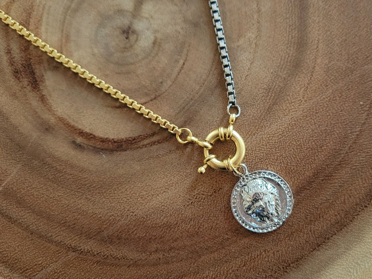 Thumbnail: Gold & Silver Plated Lion Necklace