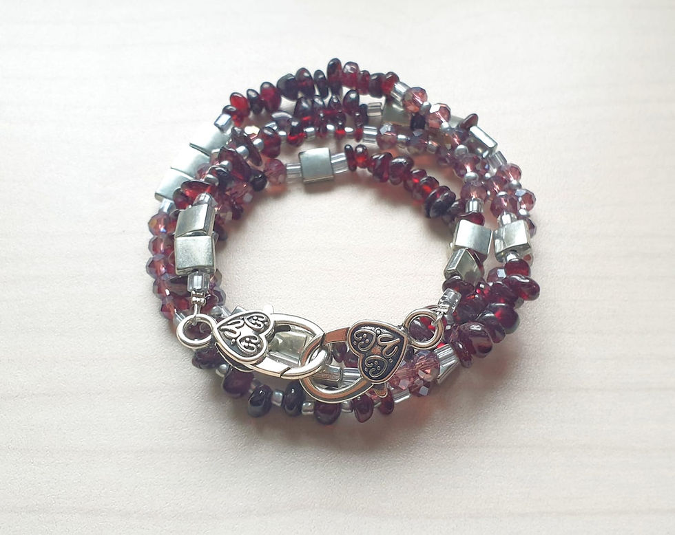 Thumbnail: Dark Red Crystals Aventurine Glasses Chain / Mask Chain