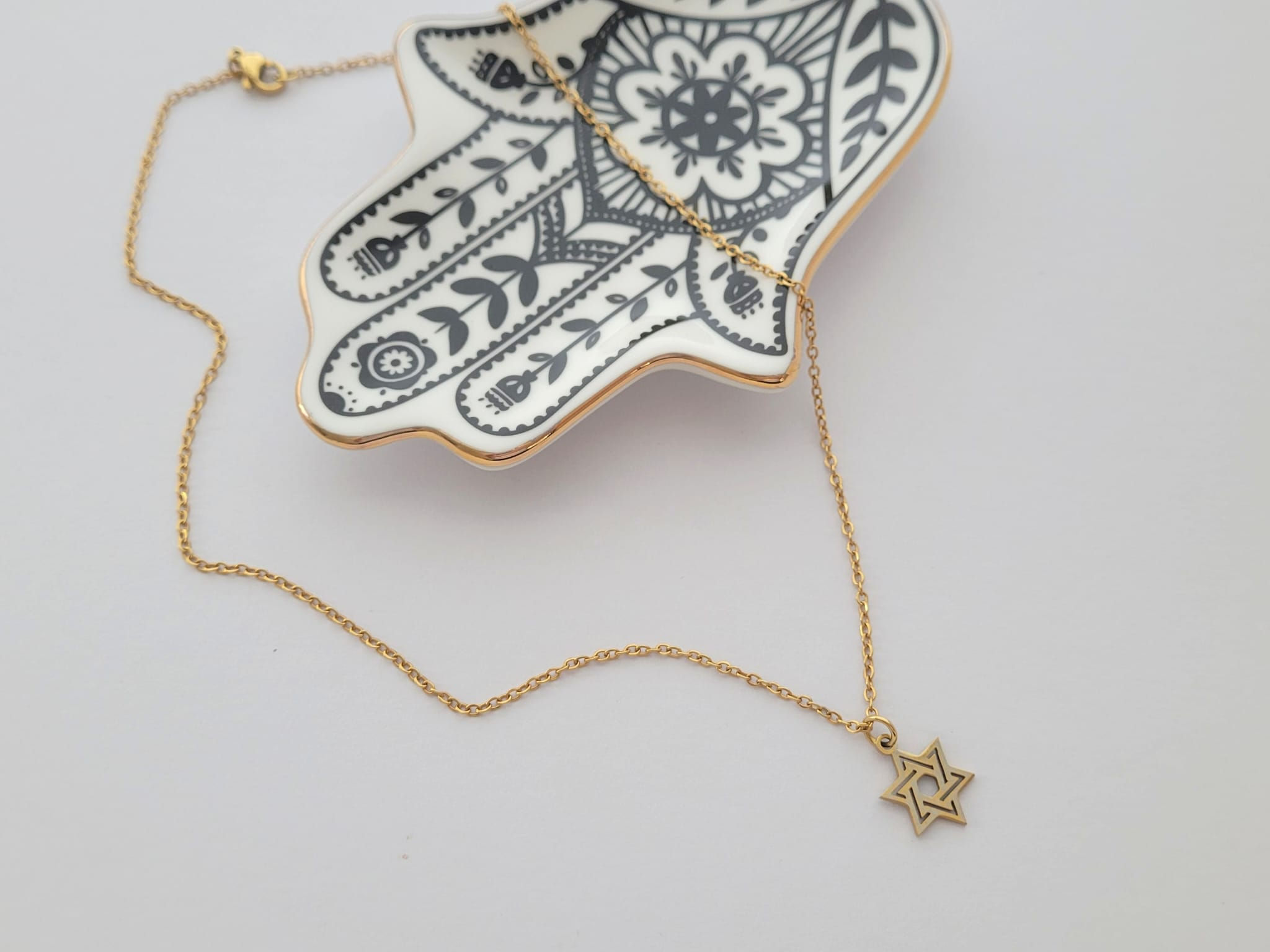 Jewish Jewelry: Small Stainless Steel Star of David 16" Necklace