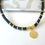 Thumbnail: Black/Gold Coin Short Necklace