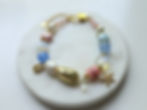 Beach Blue Pink Beaded Gold plated Handmade Bracelet