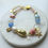 Thumbnail: Beach Blue Pink Beaded Gold plated Handmade Bracelet