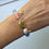 Thumbnail: Beach Blue Pink Beaded Gold plated Handmade Bracelet