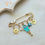 Thumbnail: 5 Rings Turquoise Baby Safety Pin Brooch with Star of David Evil Eye Heart