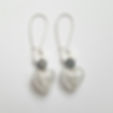 Clear Silver Heart Silver Jewel and white bow Handmade Earrings