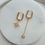 Thumbnail: Asymmetrical Rectangle Hoops Handmade Earrings with CZ Star