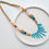 Thumbnail: Boho Short Tribal Style Turquoise Spike & Orange Handmade Necklace