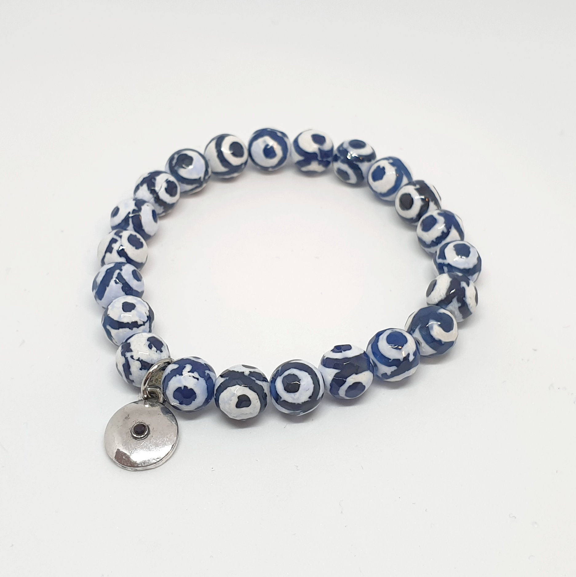 Navy Blue Agate Handmade Bracelet