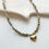 Thumbnail: Golden Plated Crystal Glass with Heart Handmade Short Necklace