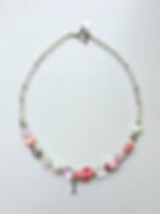 Beach Theme Pearls Stones Glass Beaded Handmade Necklace