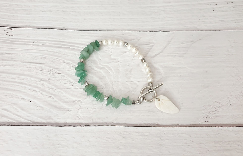Pearl & Aventurine Handmade Bracelet
