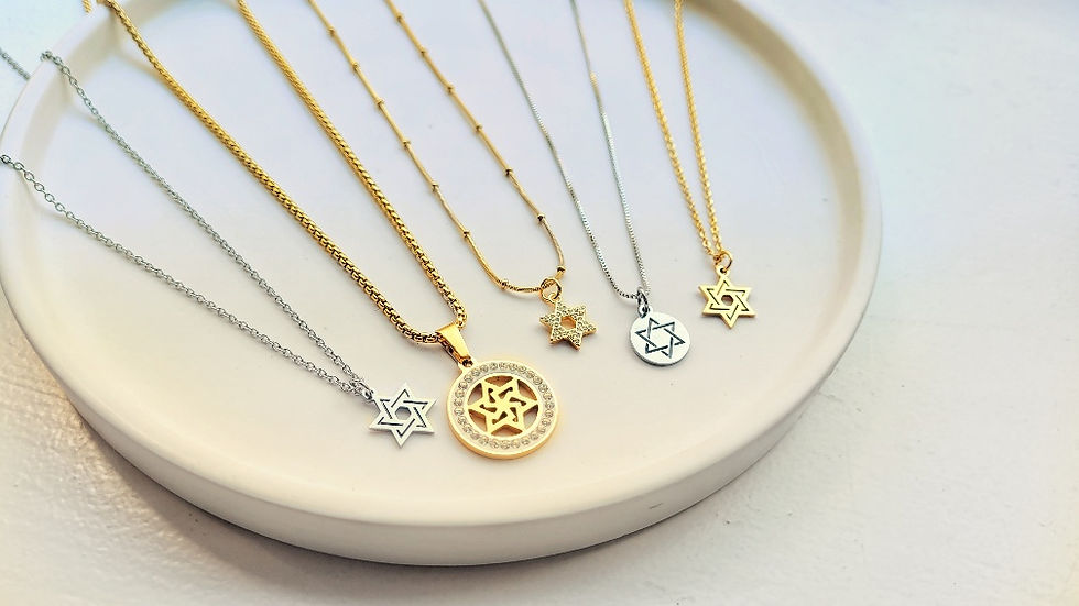 Thumbnail: Jewish Jewelry Stainless Handmade Star of David Necklaces