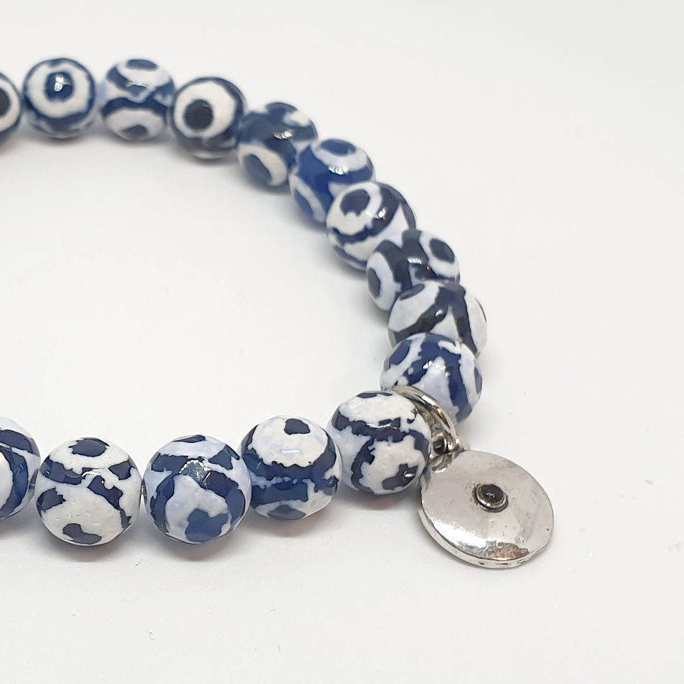 Navy Blue Agate Handmade Bracelet