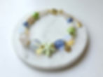 Beach Blue Green Beaded Gold plated Handmade Bracelet