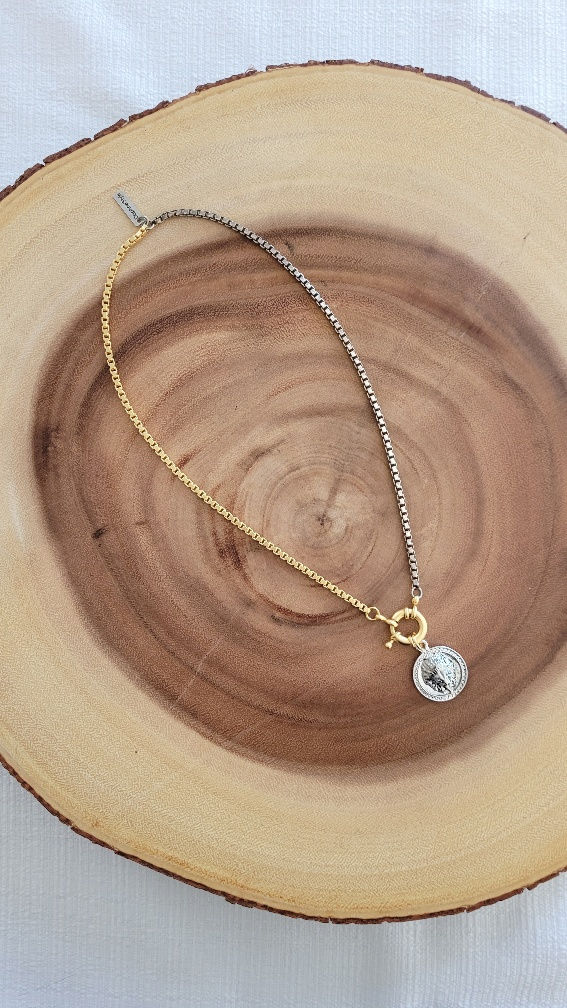 Thumbnail: Gold & Silver Plated Lion Necklace