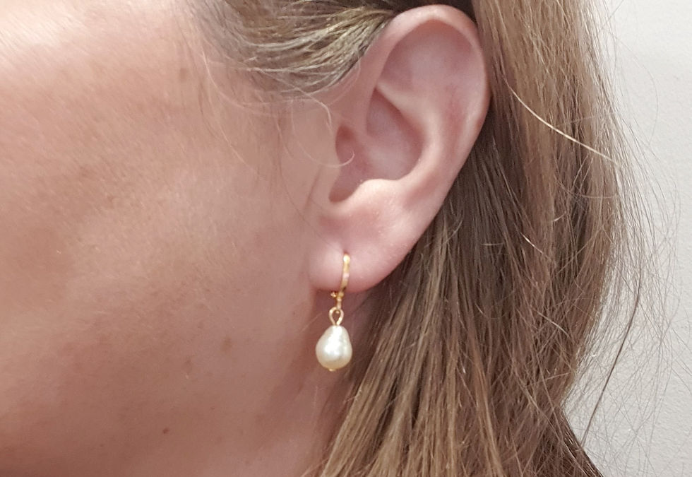 Thumbnail: Gold Plated Cultivated Pearl Earrings