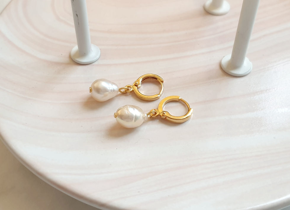 Thumbnail: Gold Plated Cultivated Pearl Earrings