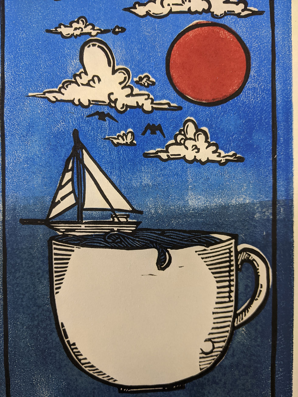 Thumbnail: Morning Cuppa Linocut