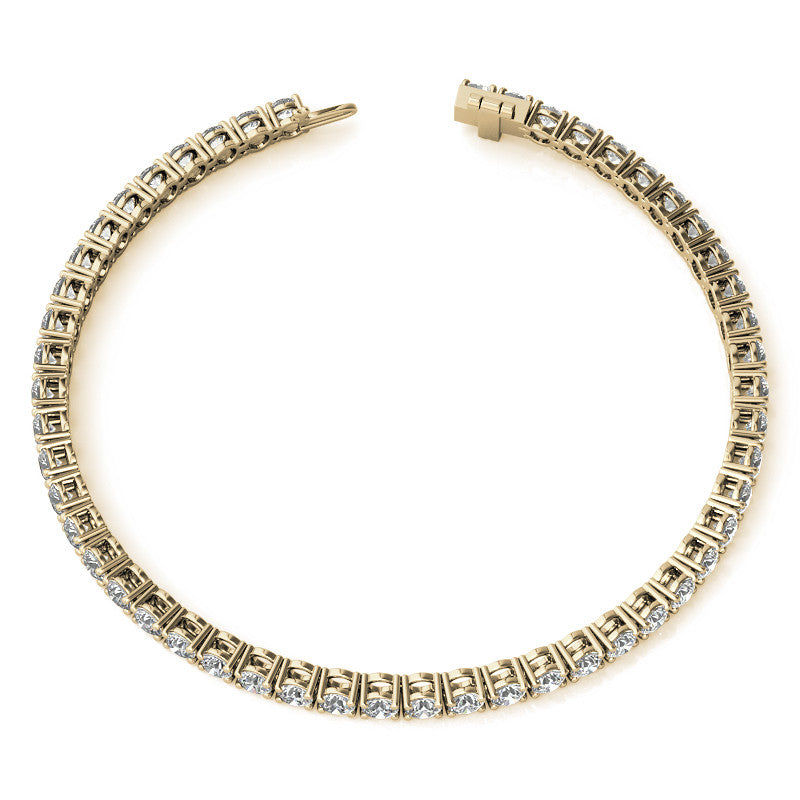 Miniaturbild: 6ctw Created Moissanite Tennis Bracelet - 3mm Stones - 14K Gold Overlay in White
