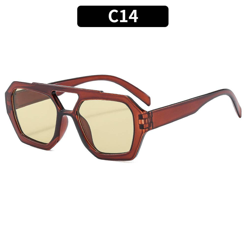 Trendy Square Pilot Sunglasses UV400 Protection: C14