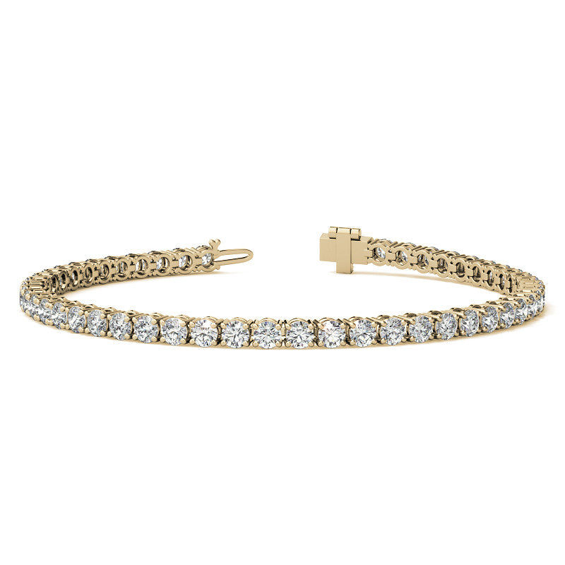 Miniaturbild: 6ctw Created Moissanite Tennis Bracelet - 3mm Stones - 14K Gold Overlay in White