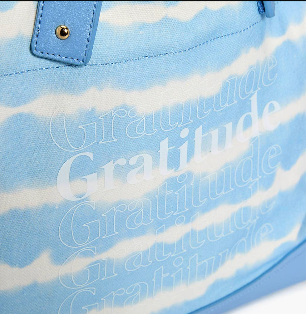 Thumbnail: Gratitude Tote Bag-Blue Tie Dye
