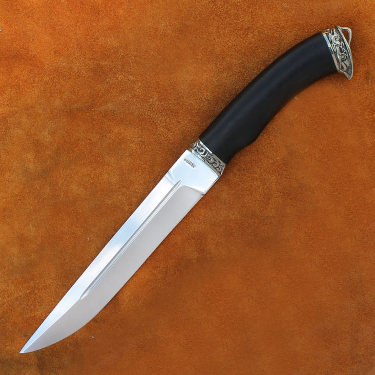 Миниатюра: Нож "Пластунский" с литьем из мельхиора