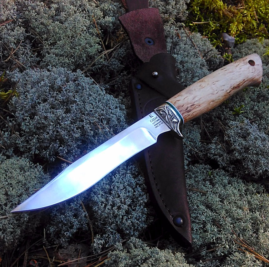 Миниатюра: Рыбацкий кованый нож «СУДАК» из кованой Х12МФ