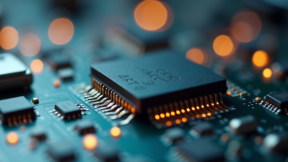 Close-up view of a microelectronic device with a unique identifier