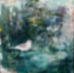 Atmospheric original contemporary acrylic painting of butterflies and butterfly by Tracey Lane Atlanta artist