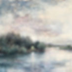 Atmospheric original contemporary acrylic painting of landscape by Tracey Lane Atlanta artist