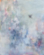 Atmospheric original contemporary acrylic painting of birds by Tracey Lane Atlanta artist