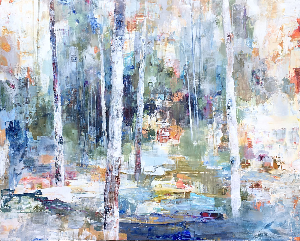 Forest contemporary landscape painting by Tracey Lane Atlanta, Georgia