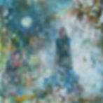 Muse, 40 x 40, acrylic & ink on wood panel, contemporary painting, Tracey Lane, Atlanta, Georgia