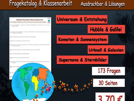 Weltall Planeten Sternenhimmel Klassenarbeit 
