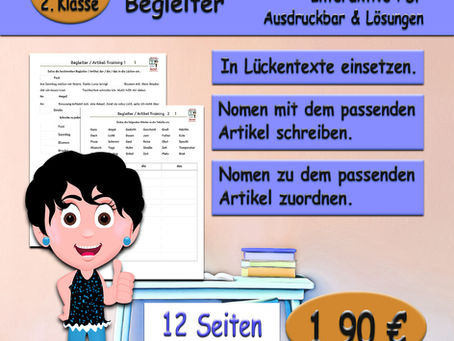 Artikel 2.Klasse Deutsch Unterrichtsmaterial