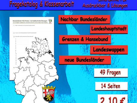 Unterrichtsmaterial Bundesländer - Erdkunde & Geografie & Sachunterricht