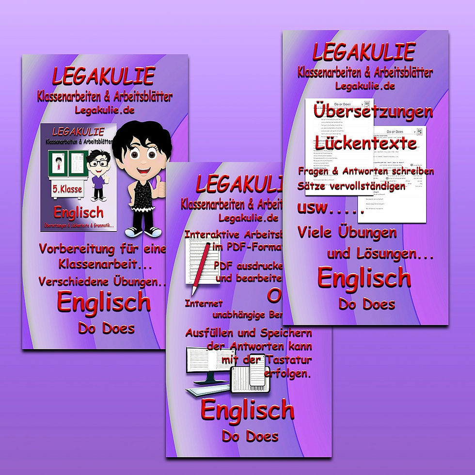 Do Does Englisch Unterrichtsmaterial
