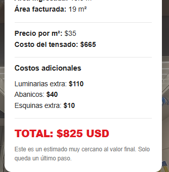 Calcula el Precio de tu Cielo Tensado en minutos