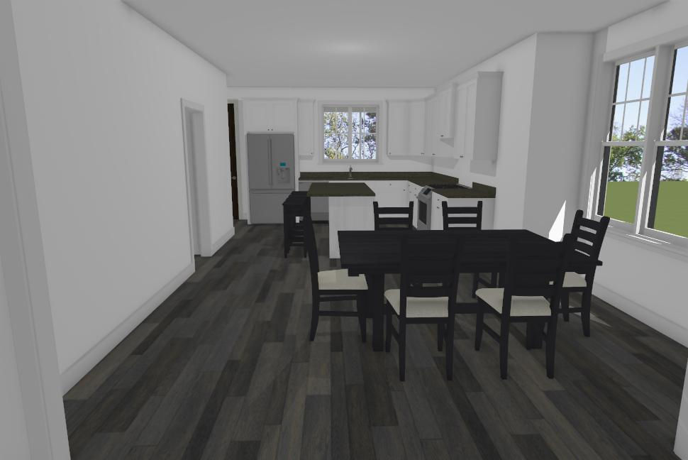 Thumbnail: Interior 3D image looking at dining - kitchen