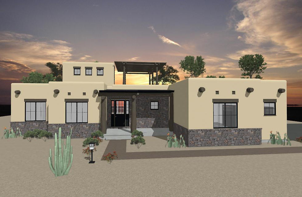 3D image of front elevation center