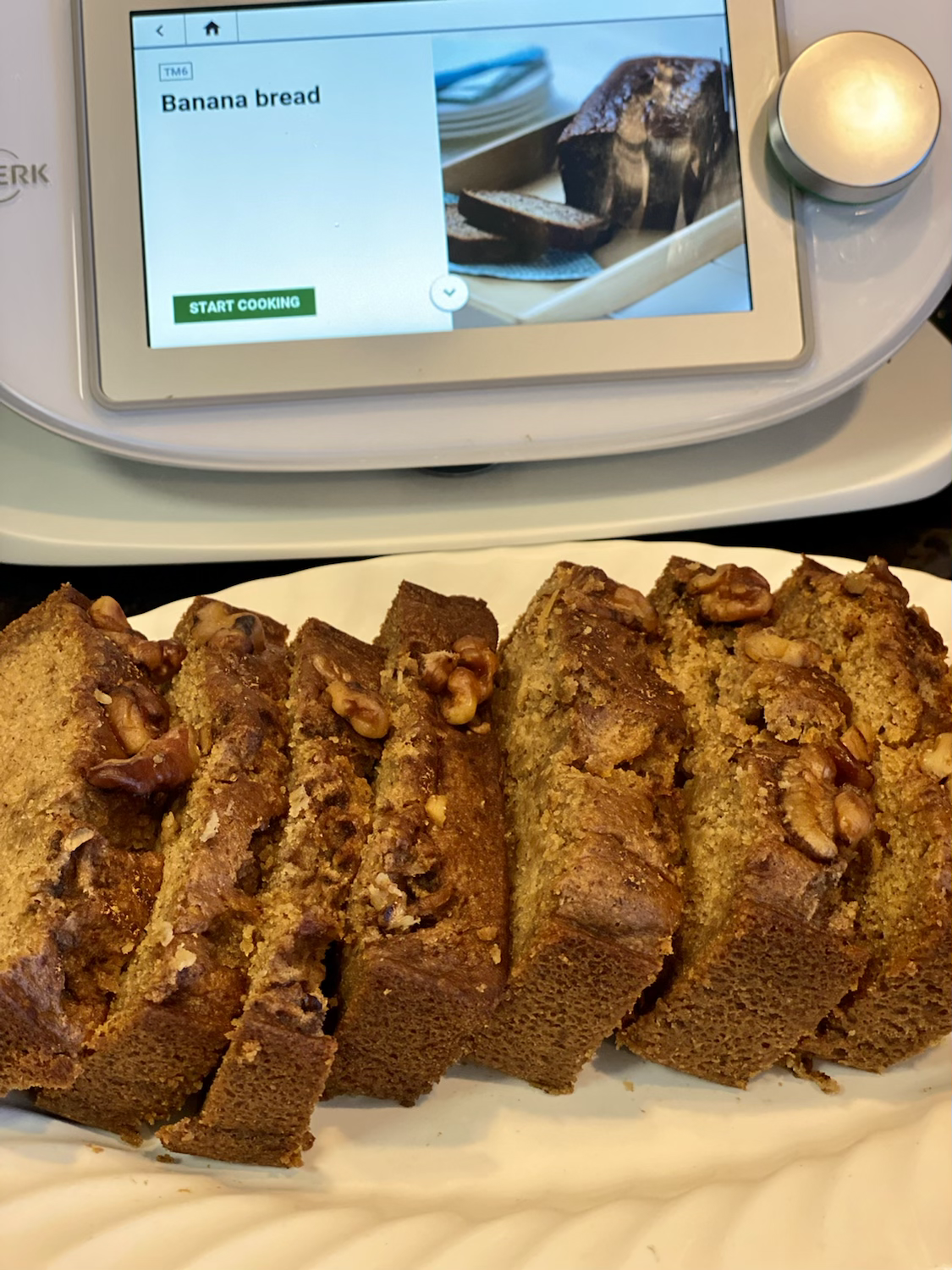 Banana Bread Sliced on Plate